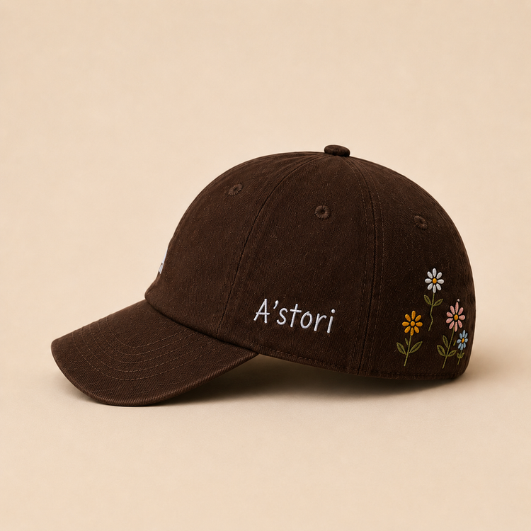 Salam Arabic Flower Cap side view